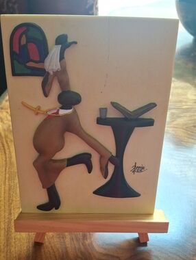 Annie Lee Style Brown & Black Home Art Sculpture Plaque